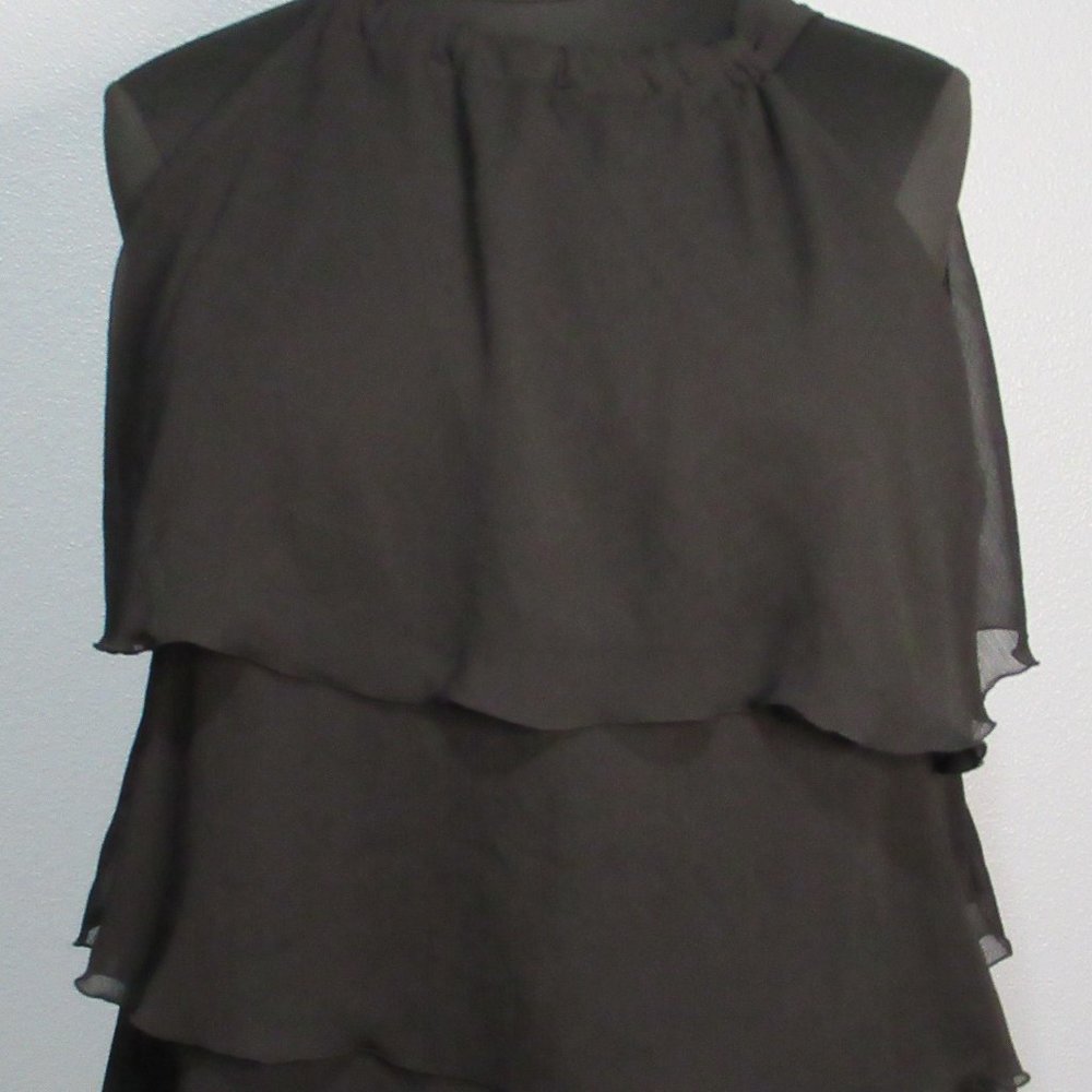 Black 3 Tier Ruffle Blouse